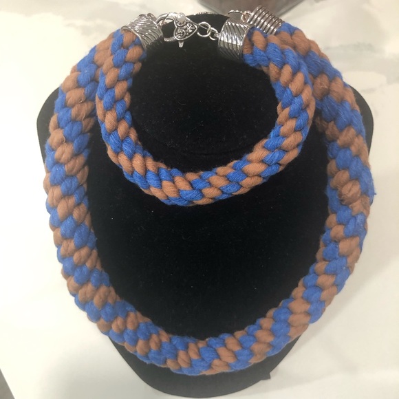 Macrame Set Necklace+Bracelet - Picture 1 of 8